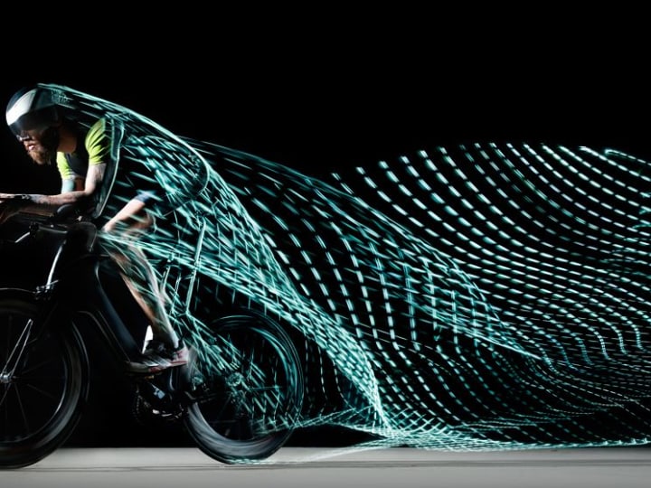 Cyclist's home workout and energy