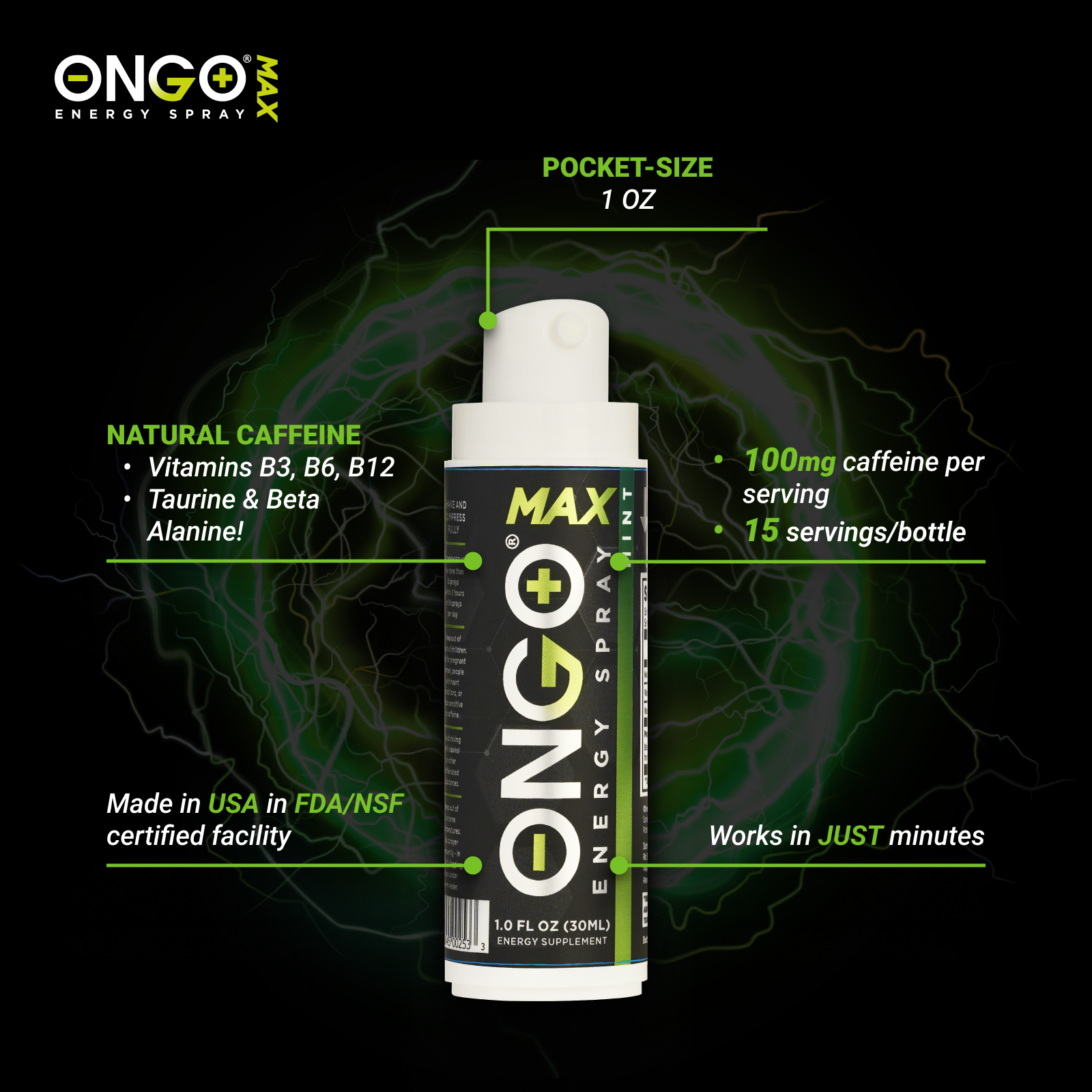 OnGo Energy Spray MAX - Mint flavor